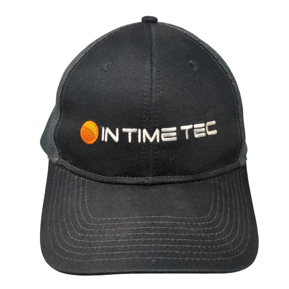 In Time Tec Snapback Trucker Hat Black One Size Adjustable 6 Panel Queensboro